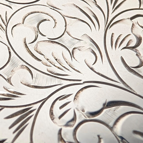 1975年 英国ヴィンテージ 純銀製 大型ロケットペンダント 純銀ネックレス付き 計29.5g 箱入り Nathan Brothers